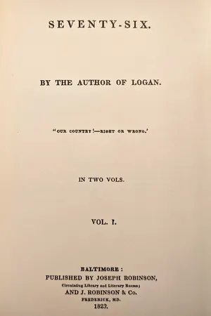 A first-edition title page from 1823, printed in two lines of large and small type