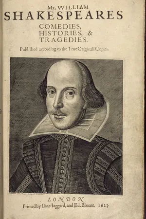 Title page of Shakespeare's First Folio, 1623, with Martin Droeshout's engraved portrait