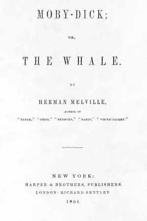 Title page of the first American edition of Moby-Dick; or, The Whale, Harper and Brothers, 1851