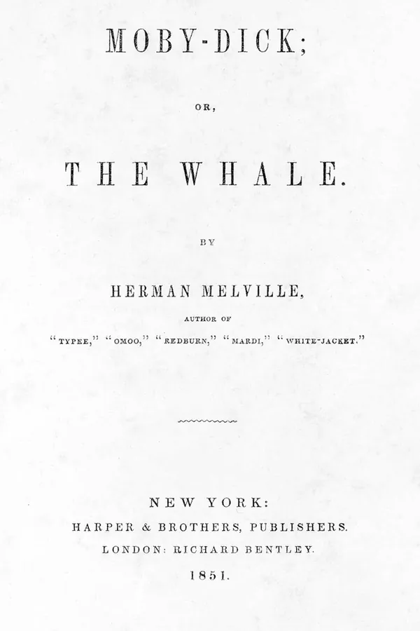 Title page of the first American edition of Moby-Dick; or, The Whale, Harper and Brothers, 1851